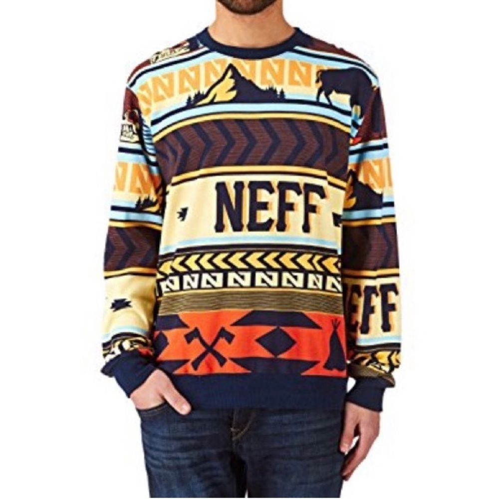 Neff Men's Multicolor Graphic Sweater
